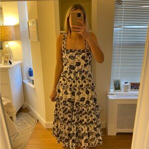 Ulla Johnson Floral Black and White Dress